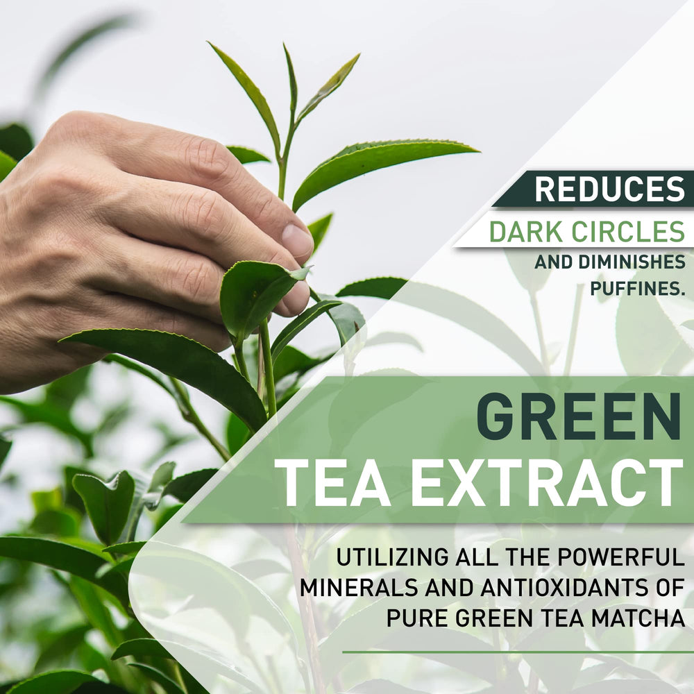 Once Upon A Tea under-eye patches applied for a firming, smooth-looking eye area.