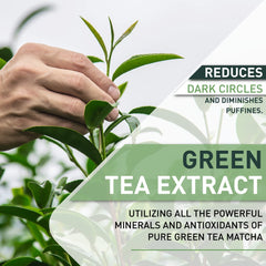 Once Upon A Tea under-eye patches applied for a firming, smooth-looking eye area.