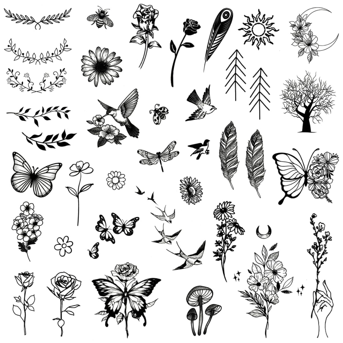 One Grace butterfly tattoo provides delicate, waterproof wear for days.