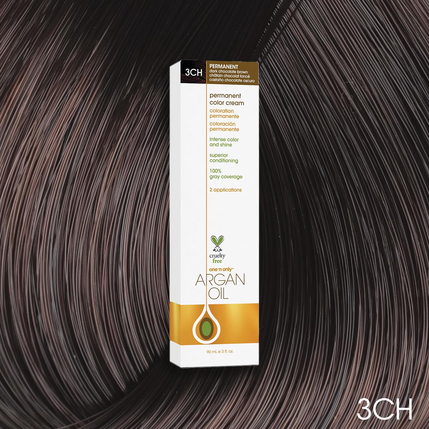 One 'N Only Dark Chocolate Brown 3CH bottle-application captures smooth, even color application