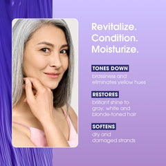 One 'N Only Shiny Silver Purple Shampoo lather shows conditioning foam and brassiness reduction
