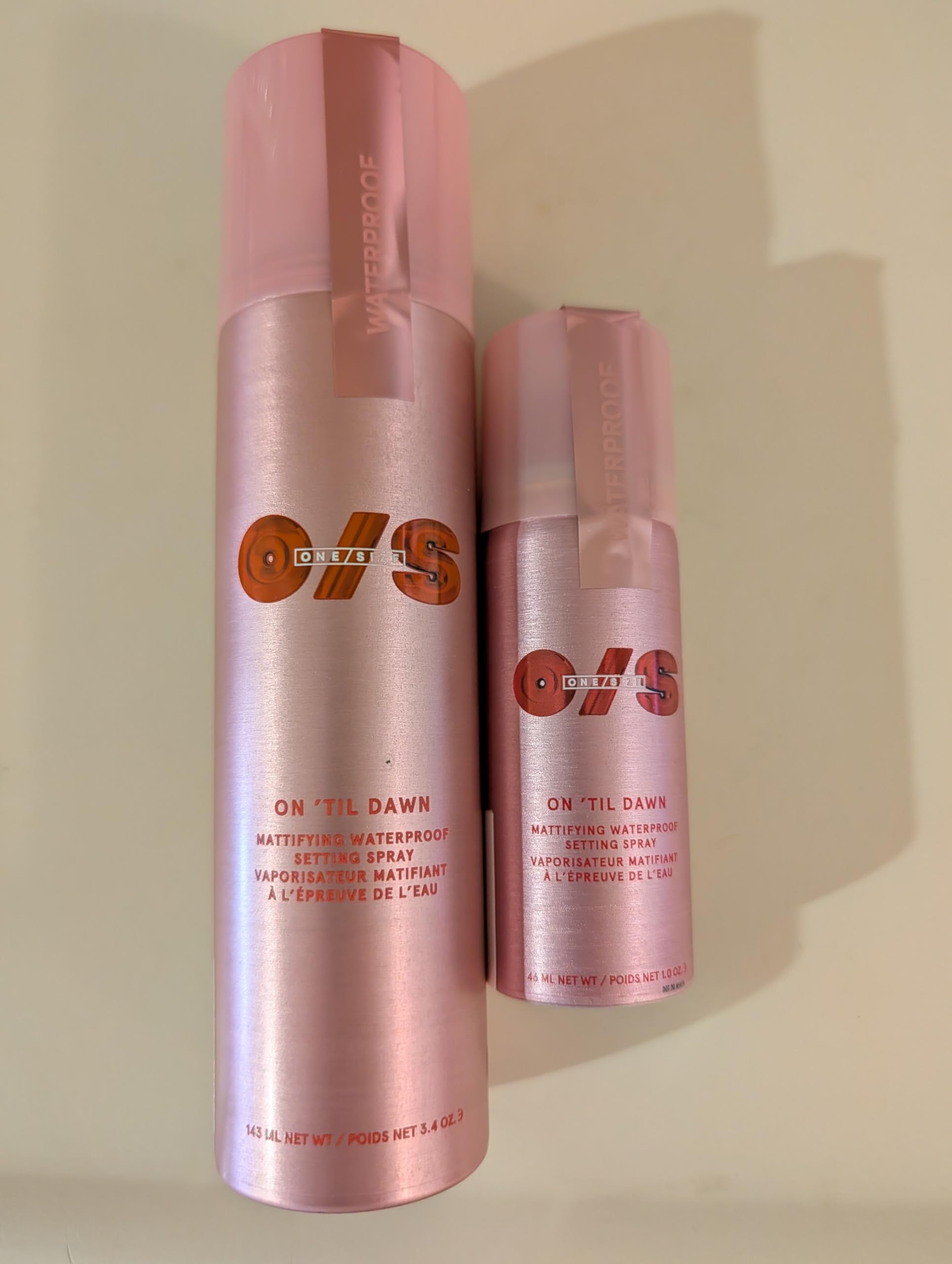 One Size On ’Til Dawn matte finish spray reduces shine.