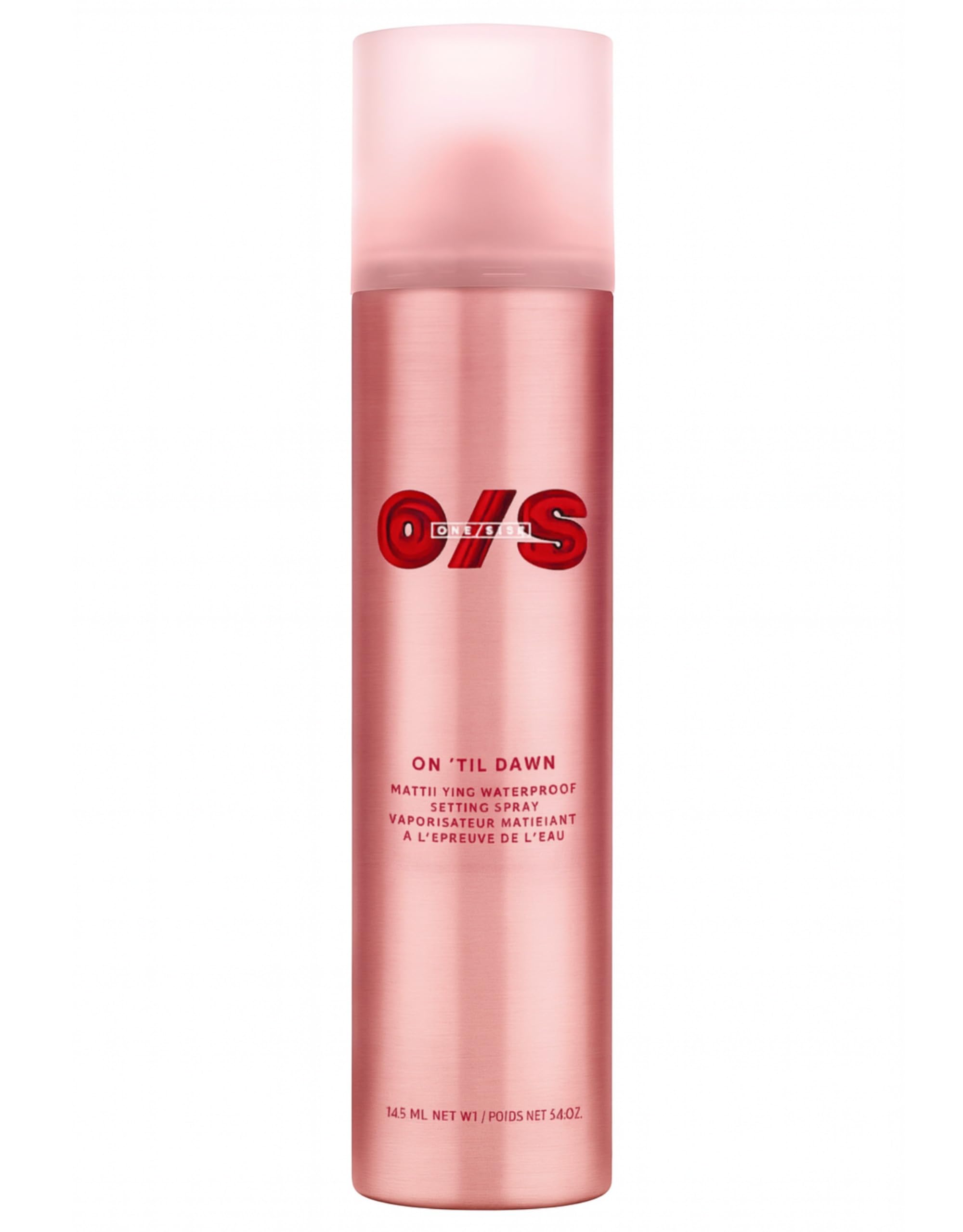 One Size On 'Til Dawn matte setting spray bottle for oil control and all-day wear