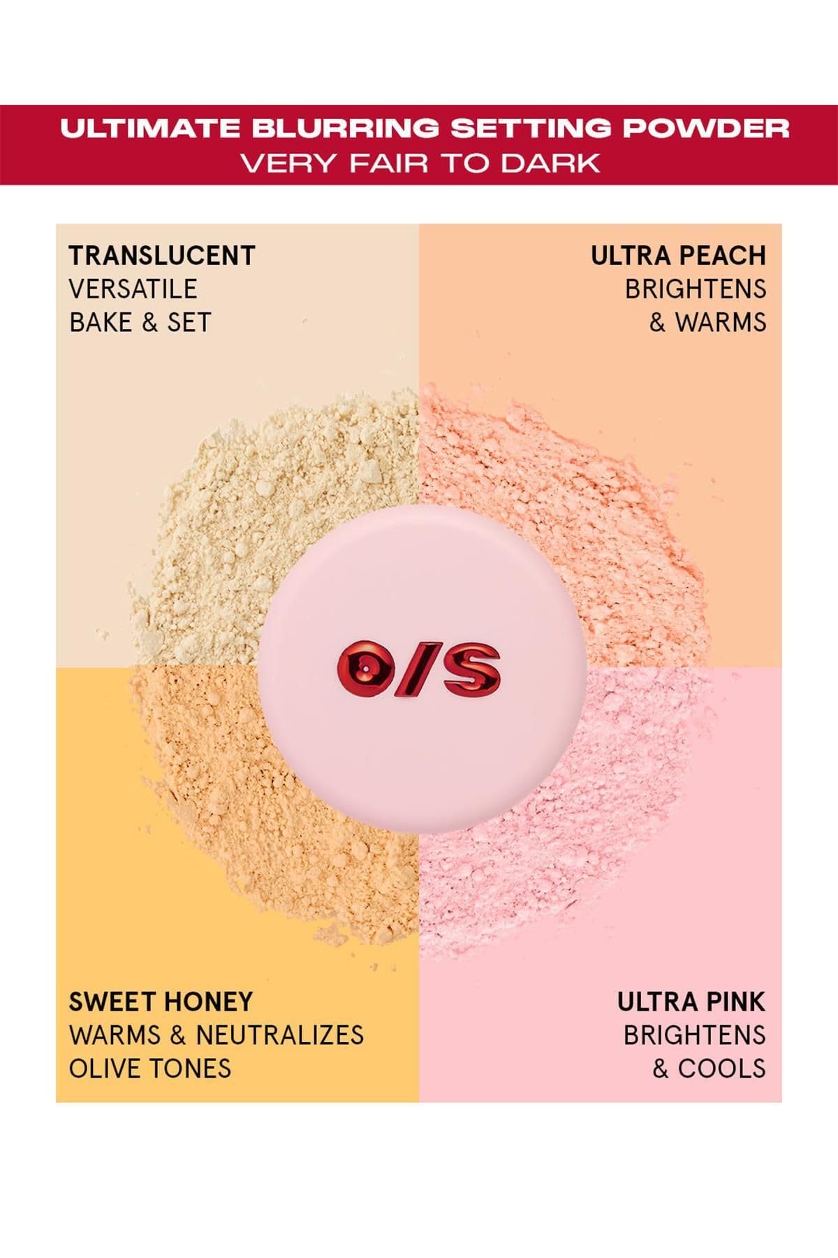 One Size Ultimate Blurring Setting Powder soft-focus powders blur pores for smoother selfie-ready skin