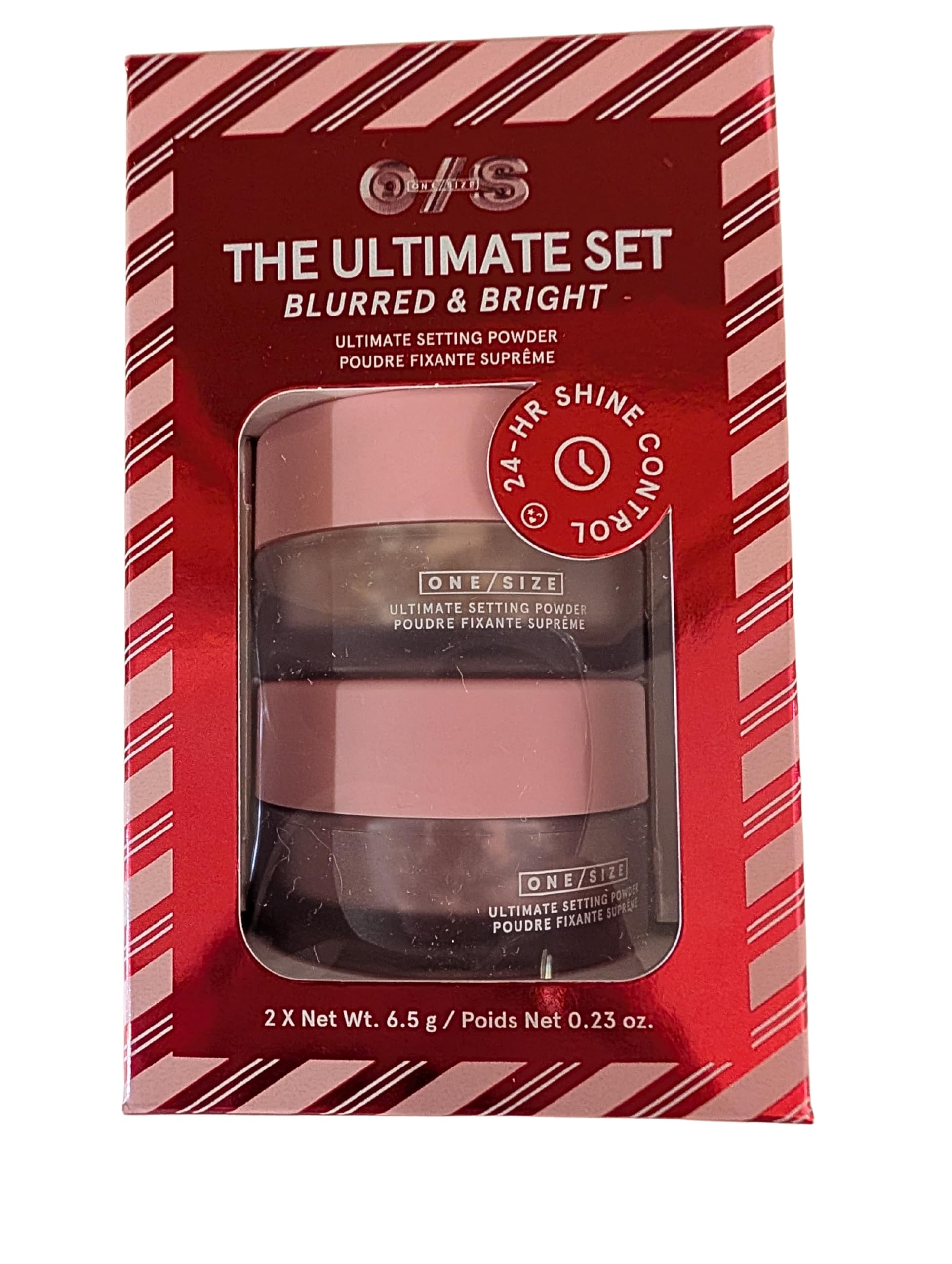 ONE/SIZE Ultimate Set Ultra Pink mini powder; brightens high points while controlling shine.