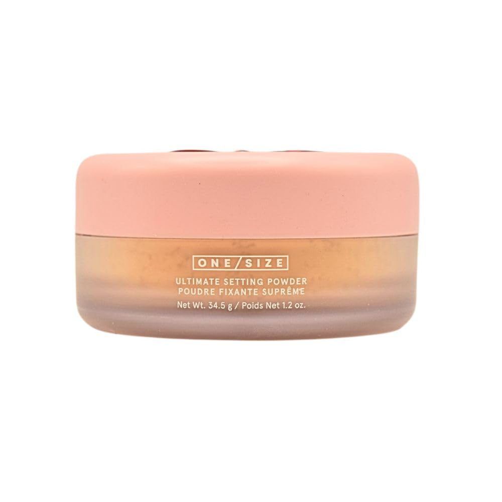 One/Size Sweet Honey powder swatch showing smooth, pore-blurring finish