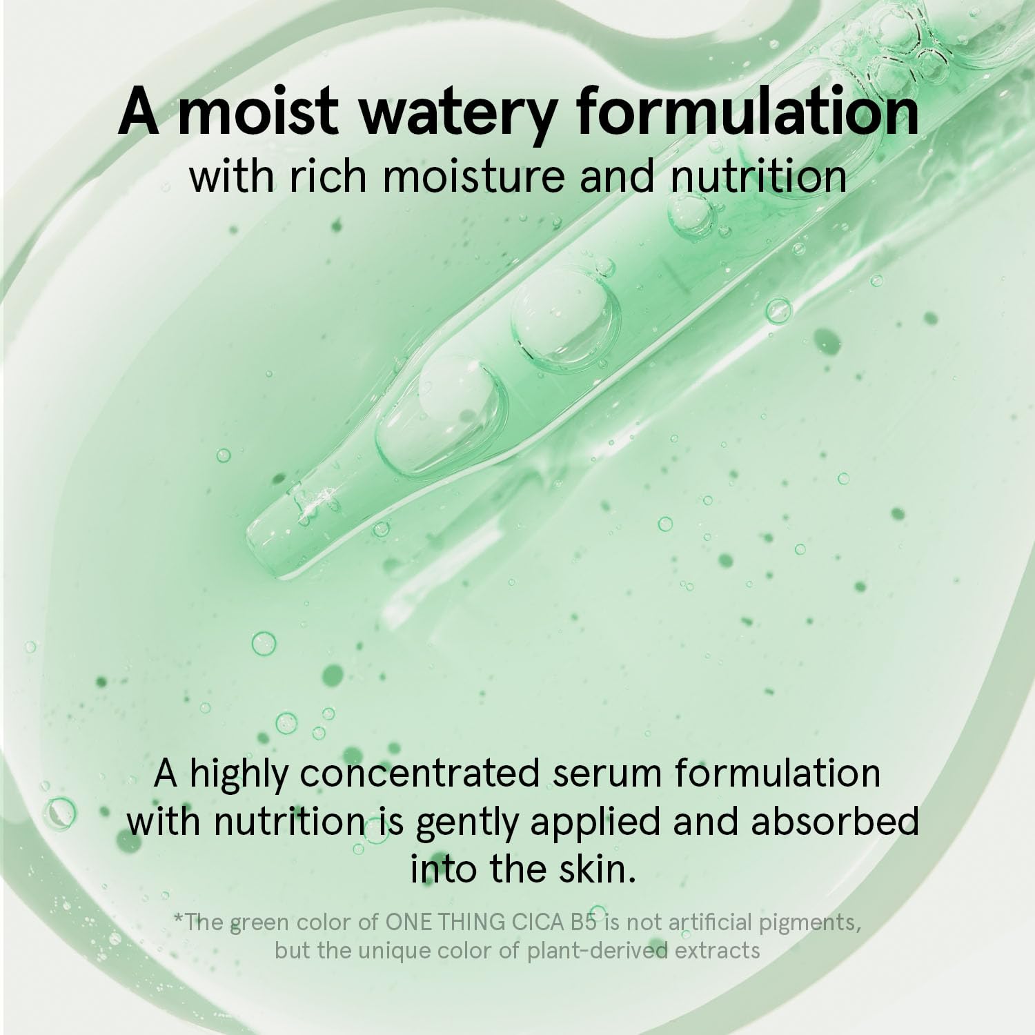 ONE THING CICA B5 Serum being applied on skin for calm feel