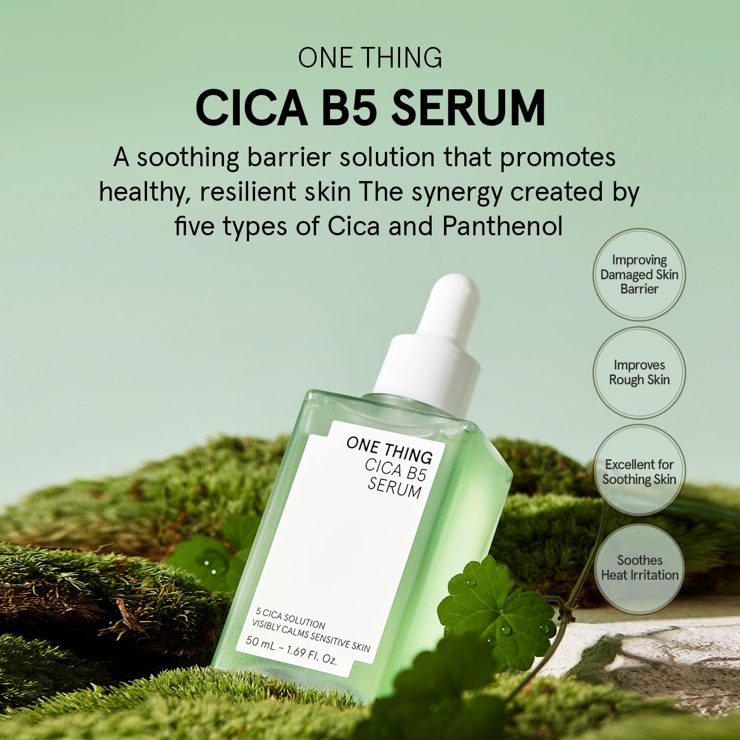 ONE THING CICA B5 Serum dropper releasing lightweight hydration