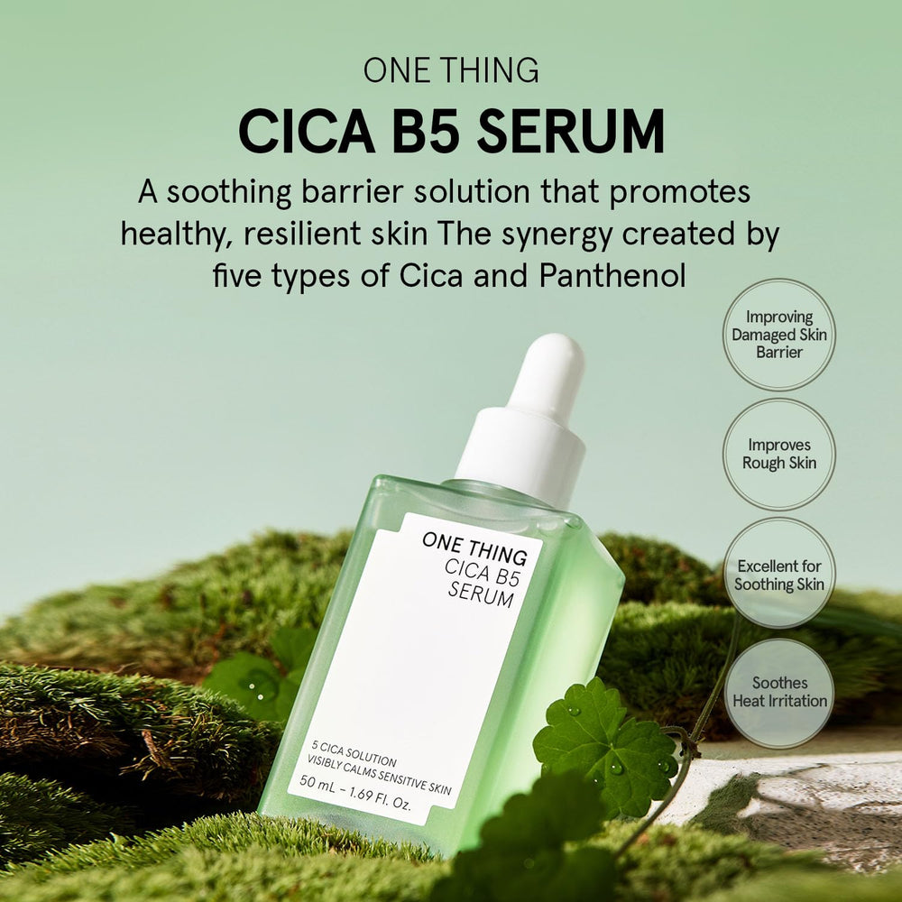 ONE THING CICA B5 Serum dropper releasing lightweight hydration