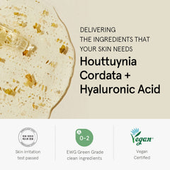ONE THING Houttuynia Cordata Serum application scene highlights calming skincare routine