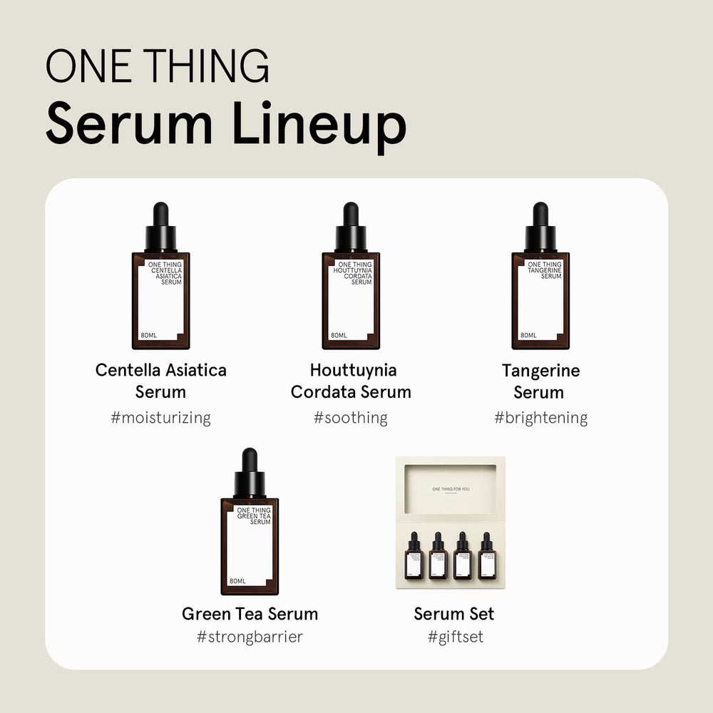ONE THING serum on bathroom shelf ready for daily hydration