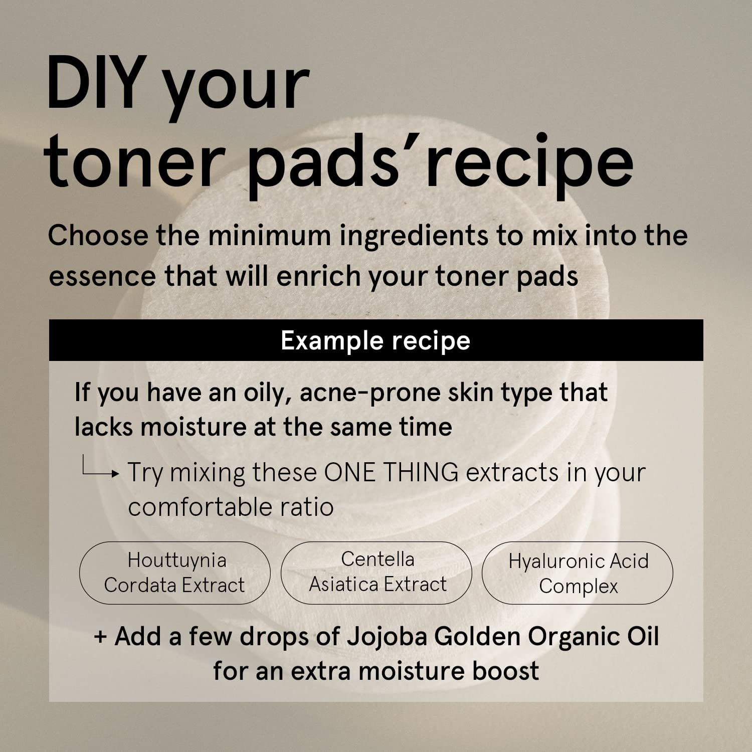 ONE THING large face cotton pads texture highlighting plush material.