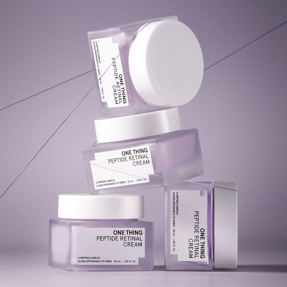 ONE THING Peptide Retinal Cream clinical study graphic illustrating smoother skin.