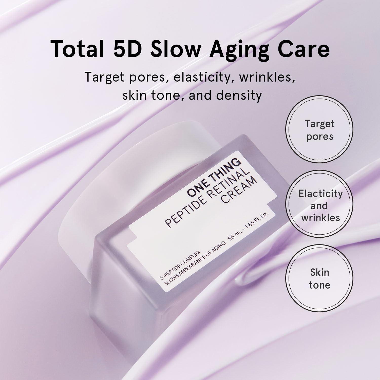 ONE THING Peptide Retinal Cream texture close-up shows rich yet quick absorption.