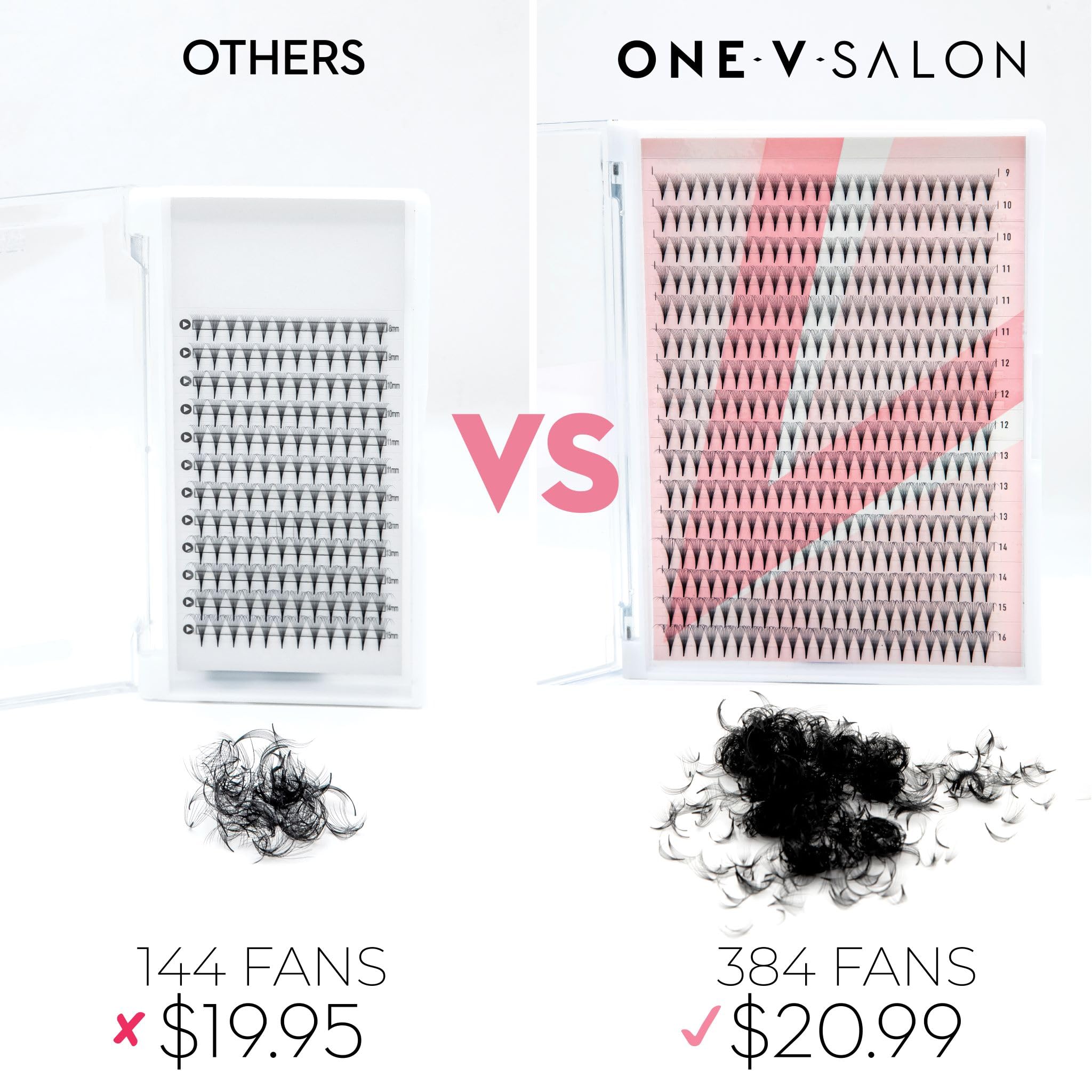 One V Salon 9mm and 12mm options included for versatile sets.
