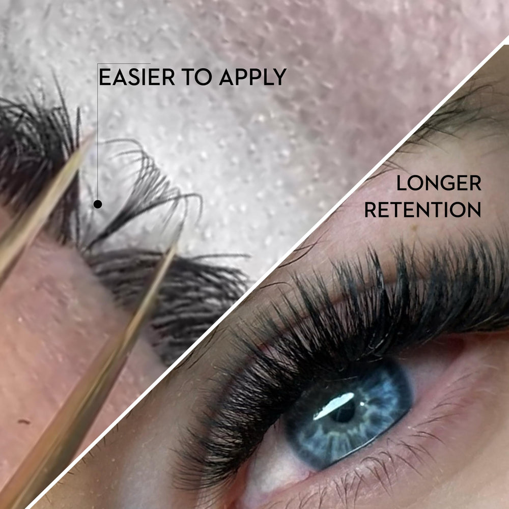One V Salon C curl fans lift natural lashes.