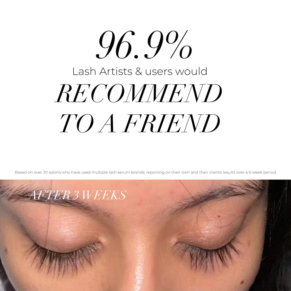 One V Salon serum brush applying formula to lashes for gradual growth