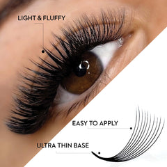 One V Salon feather like fans enable smooth wrap around natural lashes.