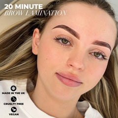 One V Salon Lami Lift Glue Balm in use for clean lash and brow placement
