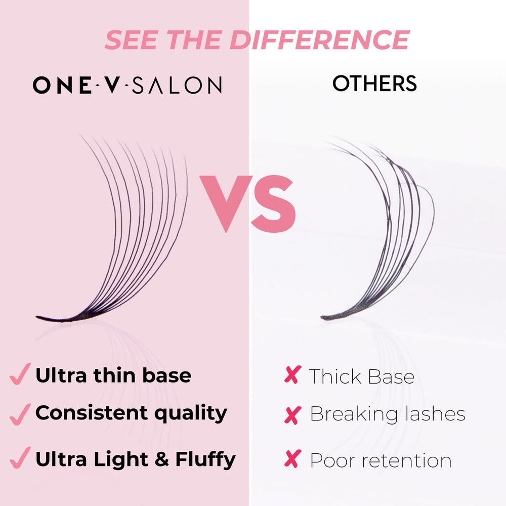 One V Salon lightweight fans for quicker lash applications