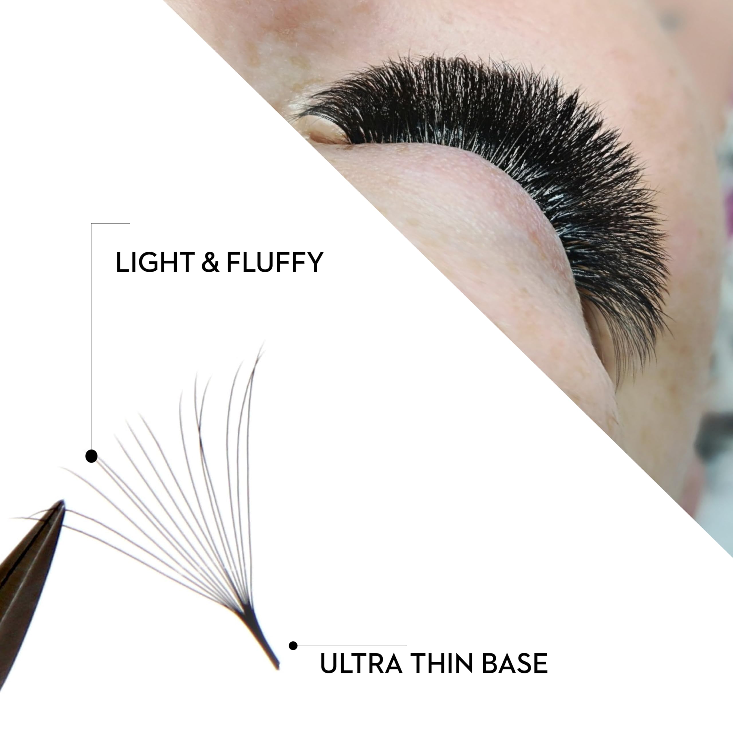 One V Salon Pro 14D lash fans deliver long-lasting look with retention potential.