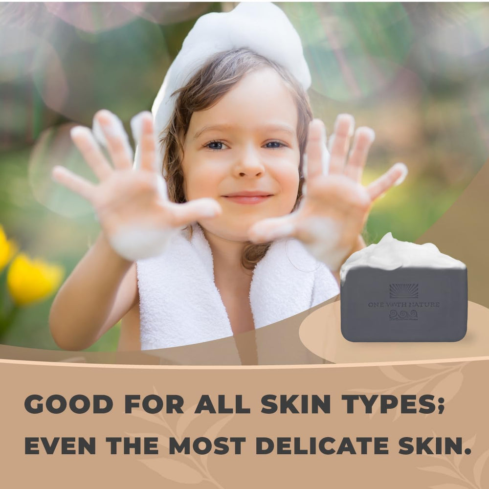 One With Nature activated charcoal soap with argan oil nourishes skin