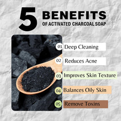 One With Nature charcoal soap lather illustrating gentle exfoliation for refreshed skin.