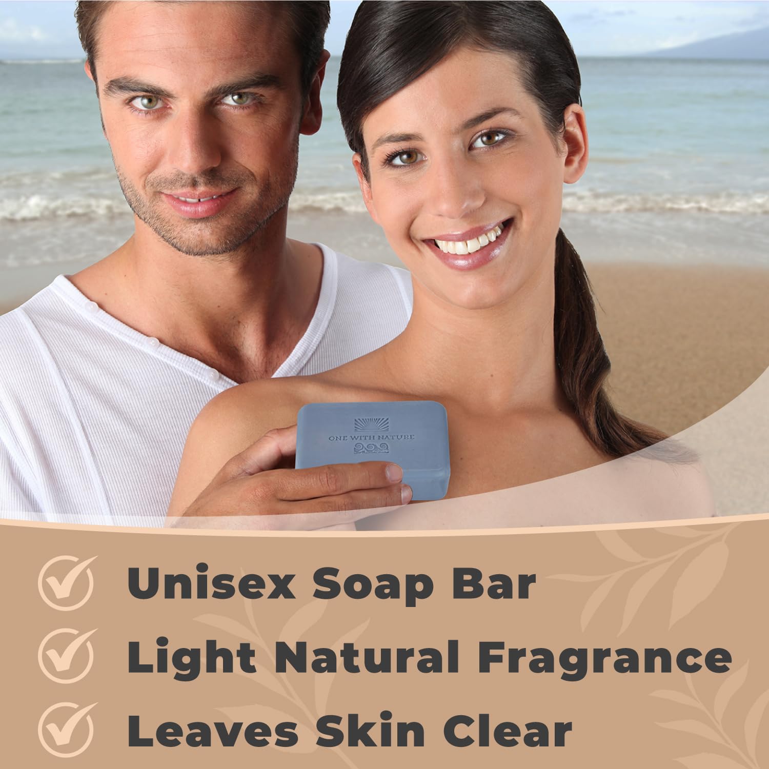 Natural ingredients focus in One With Nature Dead Sea Salt Lavender Soap