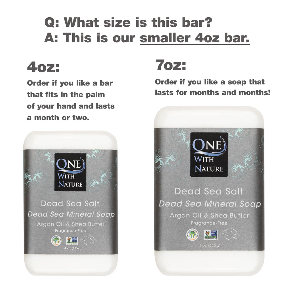 One With Nature Dead Sea Salt Soap 4oz pack lather closeup delivering exfoliation and hydration.