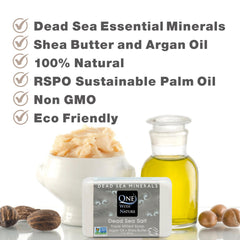 One With Nature Dead Sea Salt Soap 4oz pack texture closeup showing mineral-rich surface.