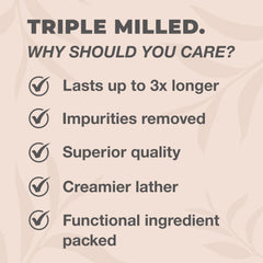 Apple cider vinegar detail on One With Nature bar emphasizing pH-friendly cleansing.
