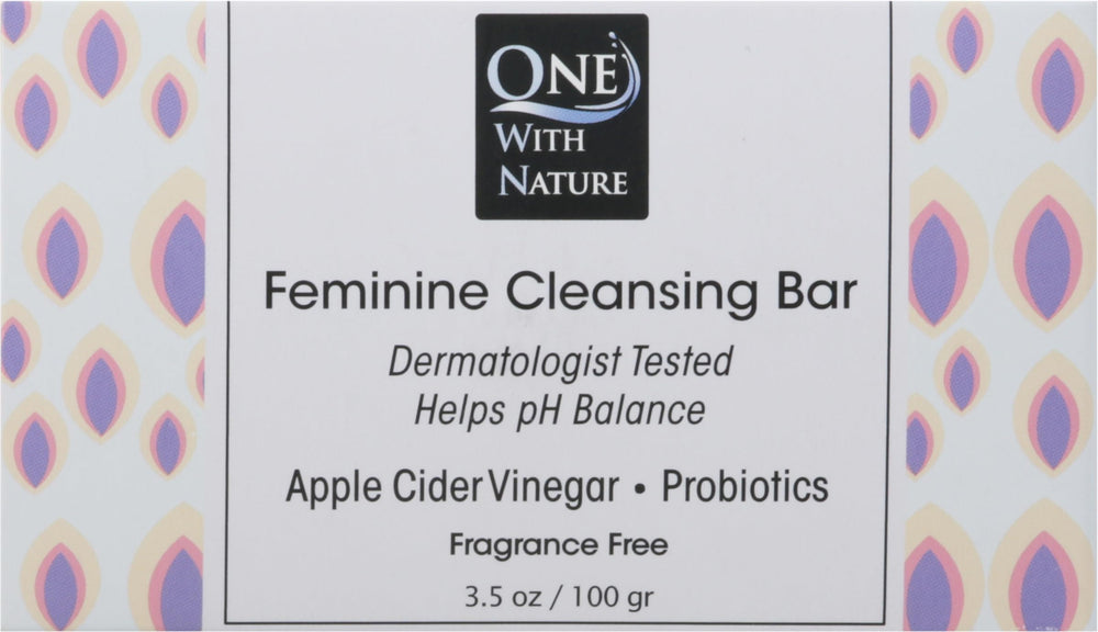 One With Nature fragrance-free feminine cleansing bar delivers gentle daily cleansing.