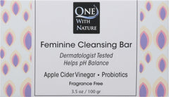 One With Nature fragrance-free feminine cleansing bar delivers gentle daily cleansing.