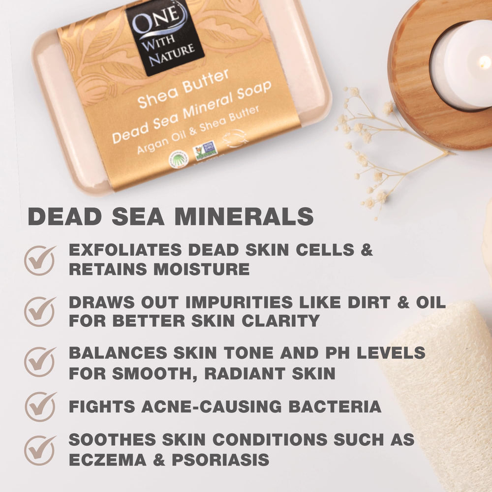 One With Nature soap bar close-up with salt crystals for gentle exfoliation