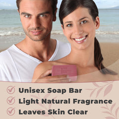 Soap resting on a clean bathroom shelf showing rich lather potential.