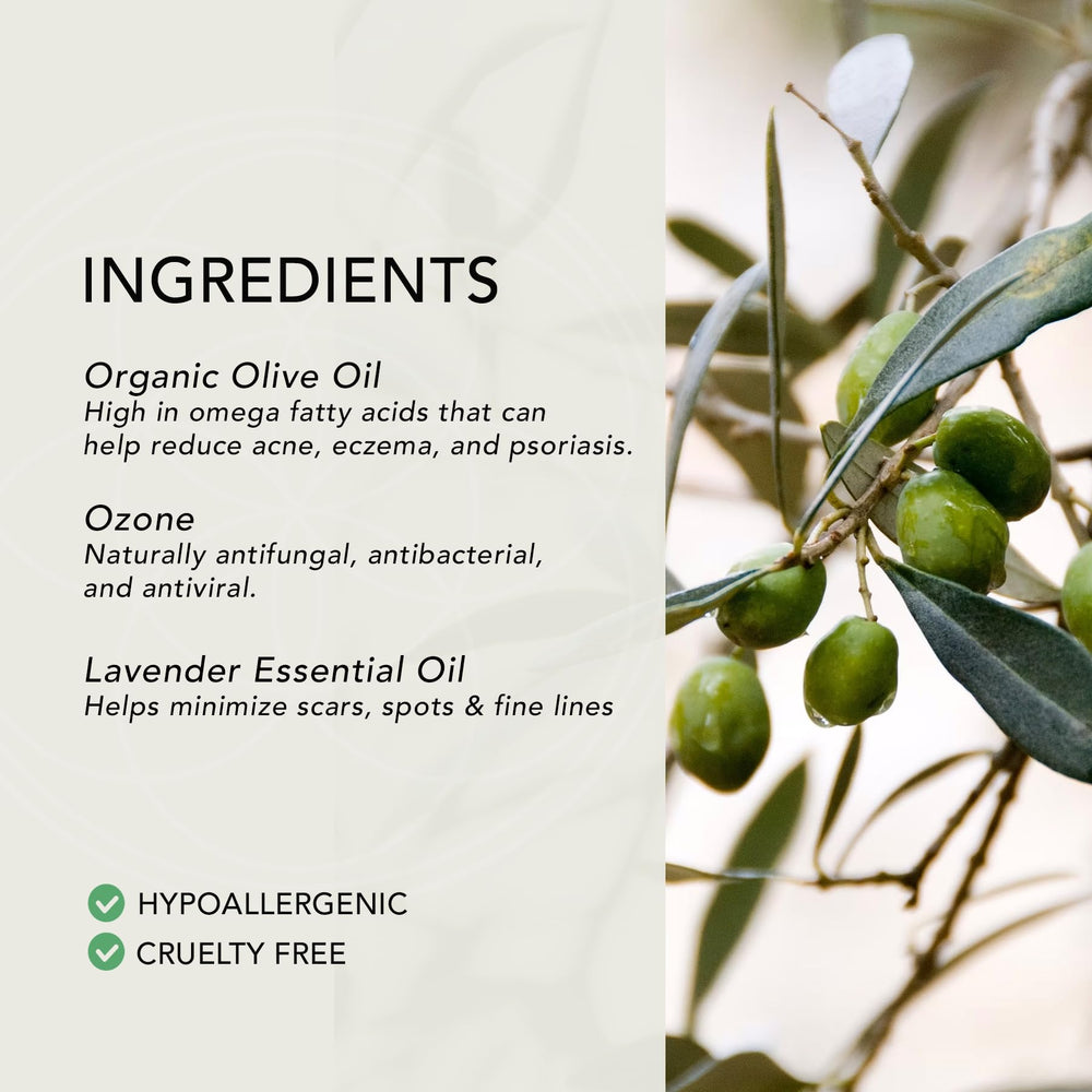 ONE11 ozonated-olive-oil frankincense-variant highlights rejuvenating aroma.