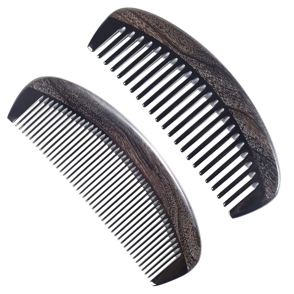 Onedor chacate preto wood handle with natural grain and ergonomic grip for gentle detangling.