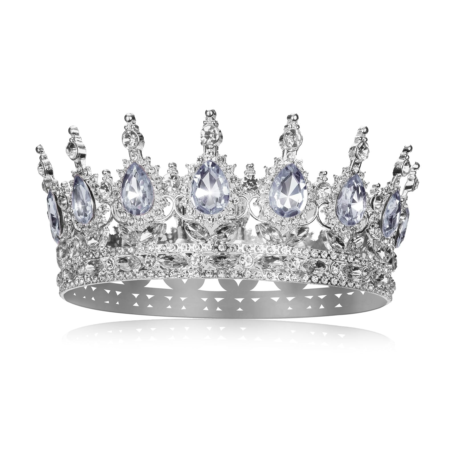 Onedor silver crown with crystal rhinestones for wedding sparkle
