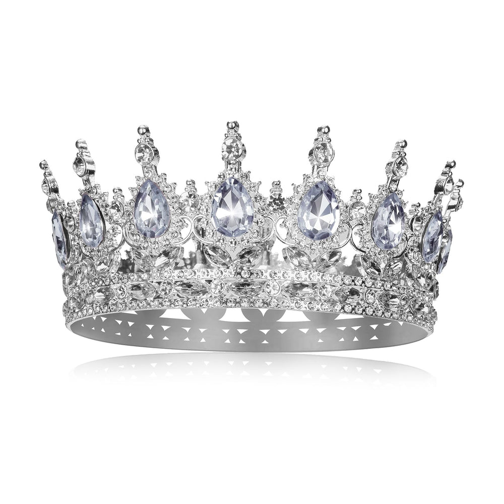 Onedor silver crown with crystal rhinestones for wedding sparkle