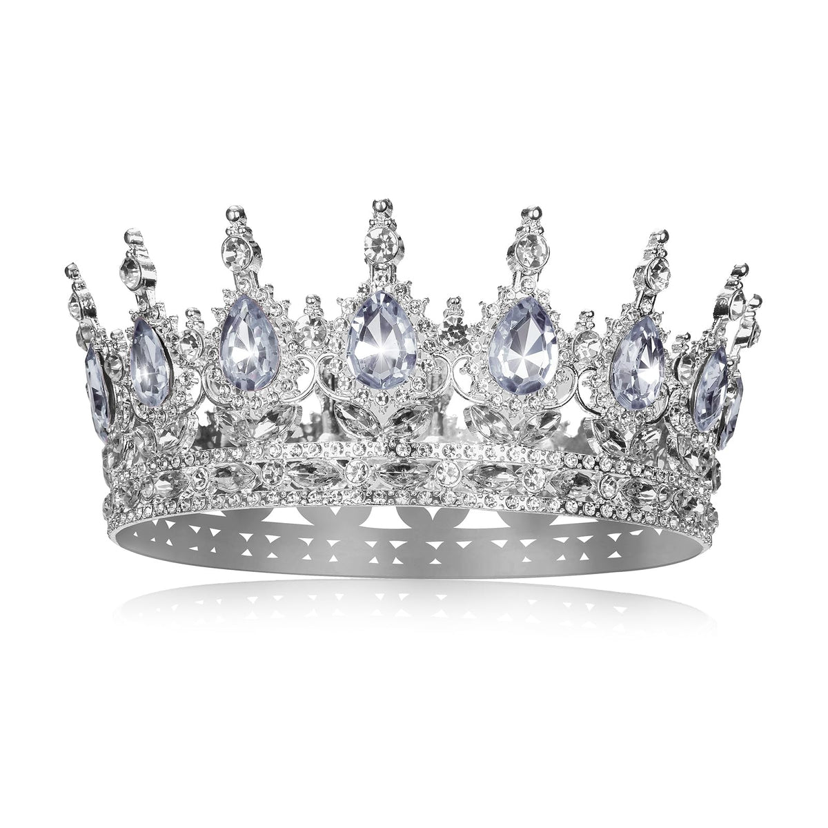 Onedor silver crown with crystal rhinestones for wedding sparkle