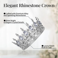 Onedor silver crown front view glowing under light for prom