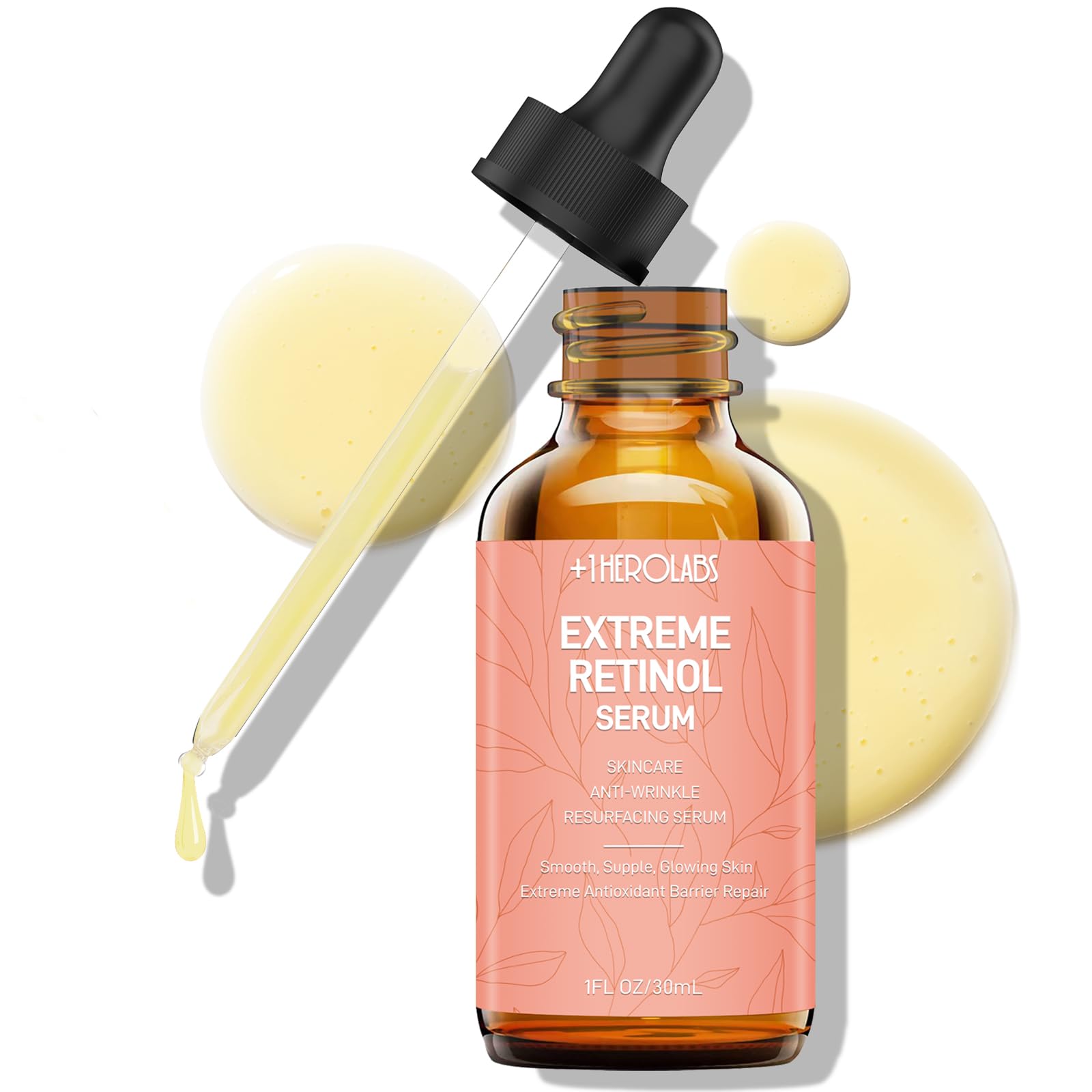 OneHEROLABS retinol serum bottle for anti-aging benefits.