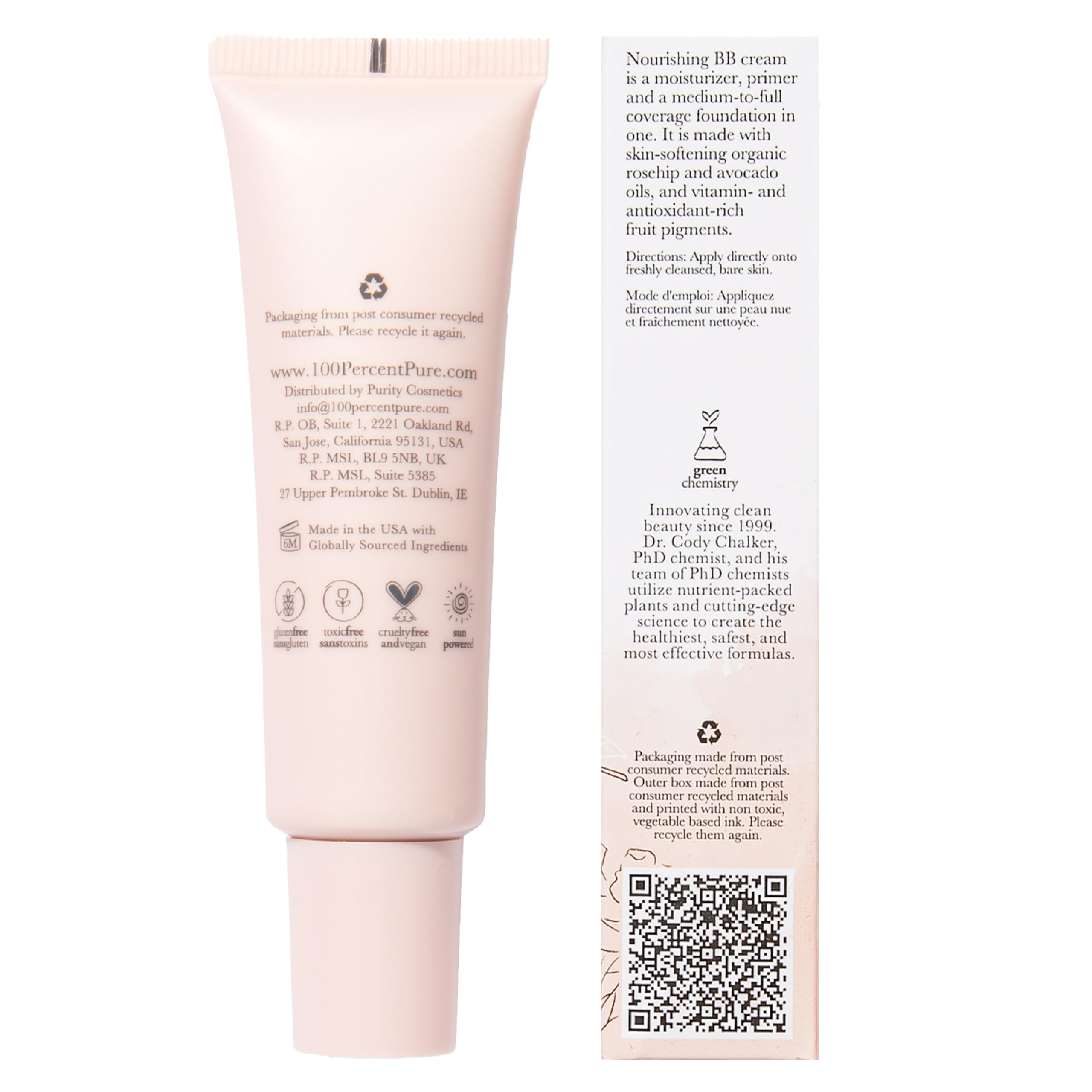 100% PURE bb cream shade 10 dewy glow on cheek