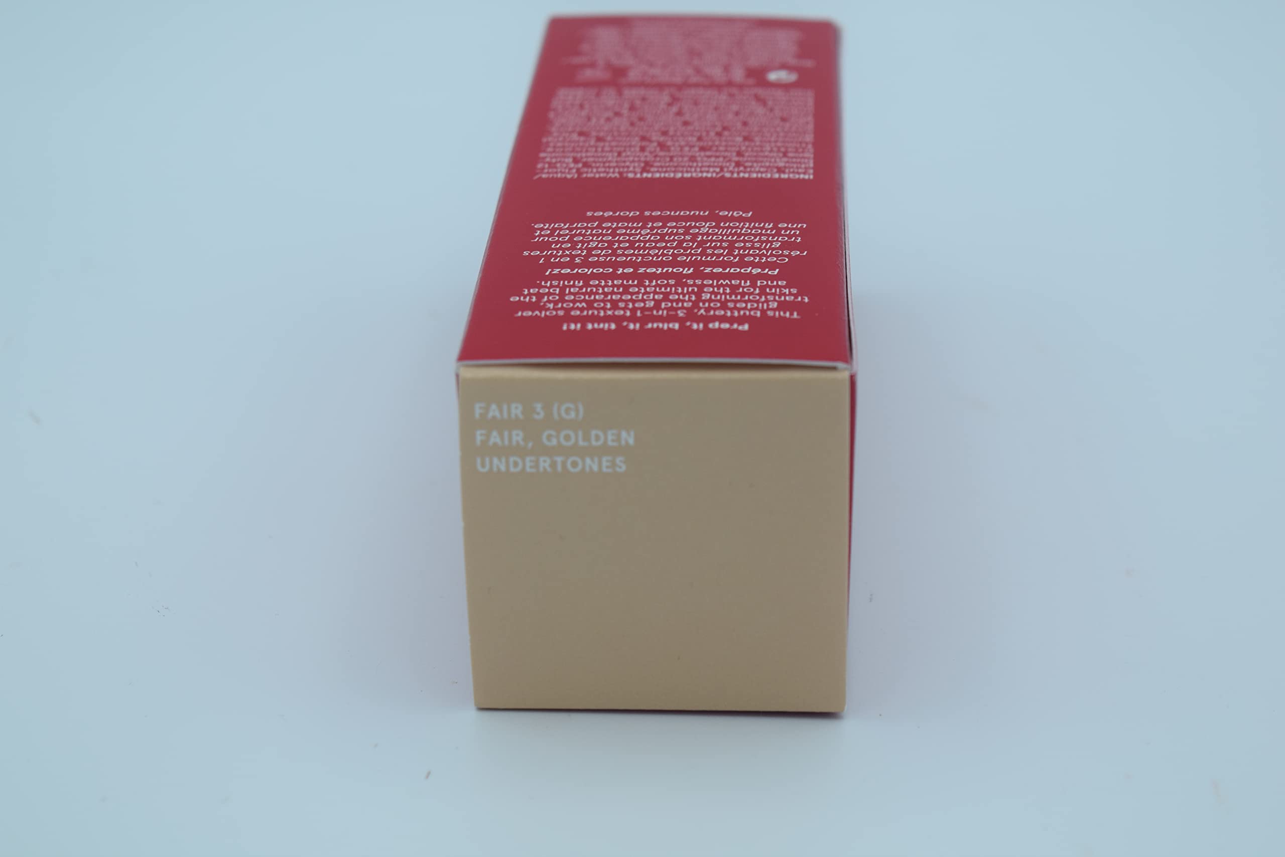OneSize Blurring Foundation applicator shot demonstrates smooth skin finish.
