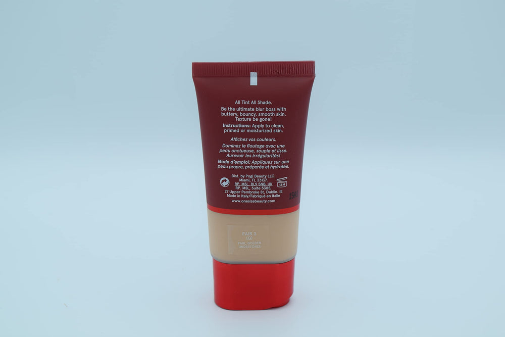 OneSize Blurring Foundation texture close-up highlights mousey formula for easy blending.