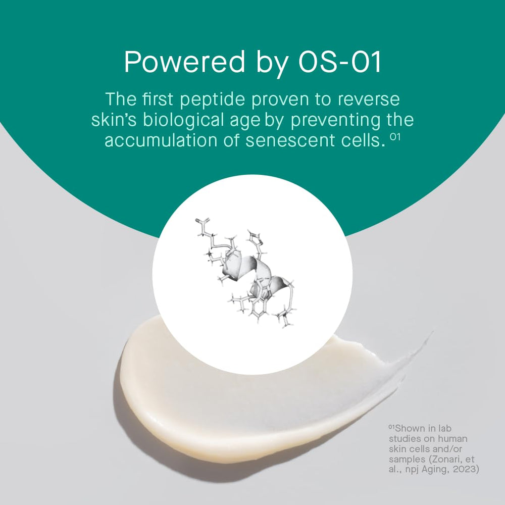 oneskin EYE OS-01 cream swirl shows lightweight texture ideal for under-eye use.