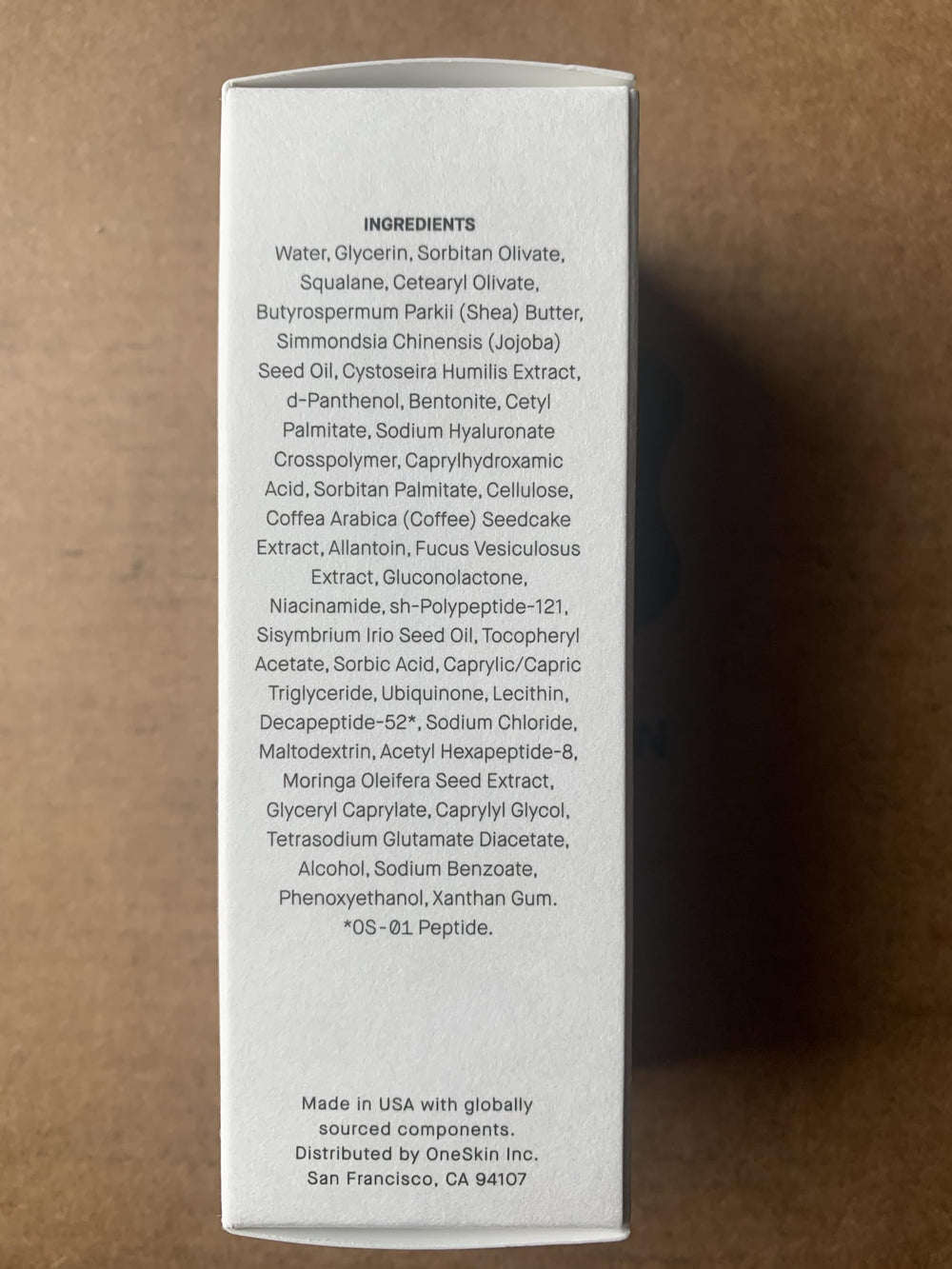 oneskin EYE OS-01 texture shows quick absorption on the skin.