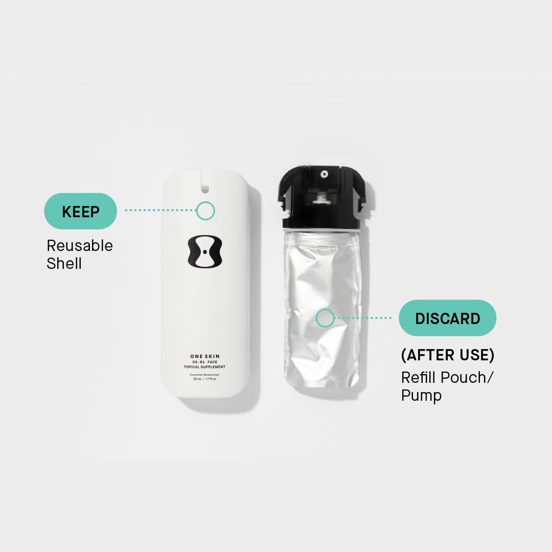 OneSkin FACE OS-01 ingredient label highlights clean, vegan, fragrance-free formulation