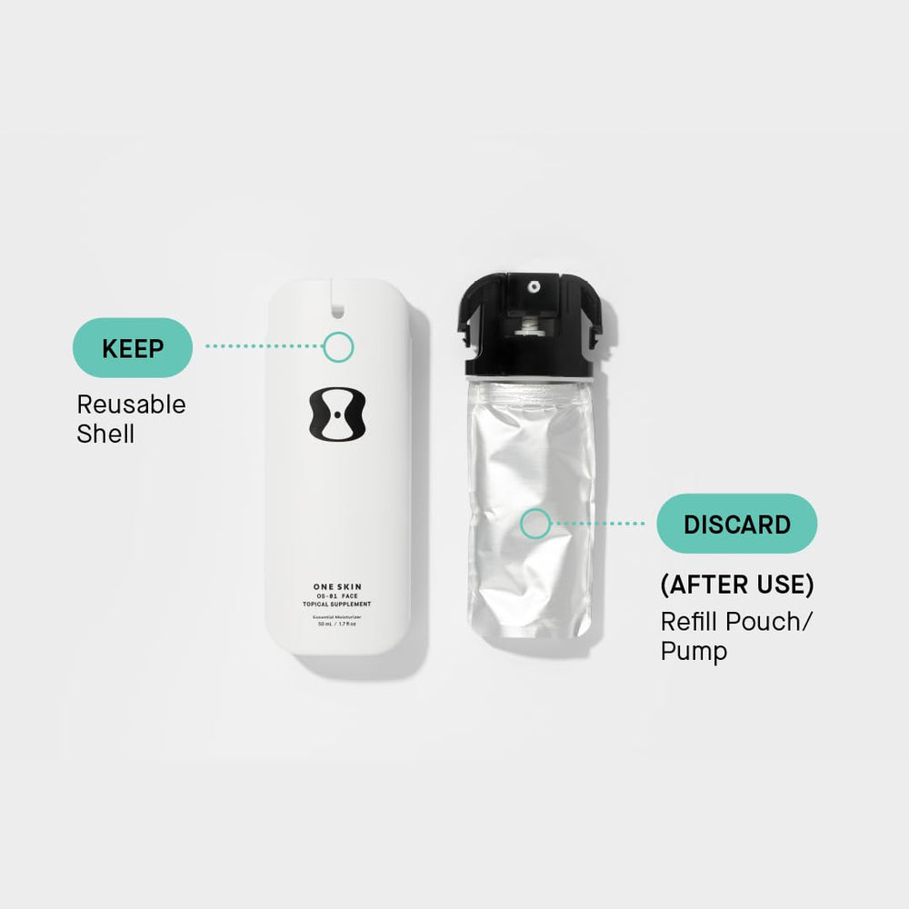 OneSkin FACE OS-01 ingredient label highlights clean, vegan, fragrance-free formulation