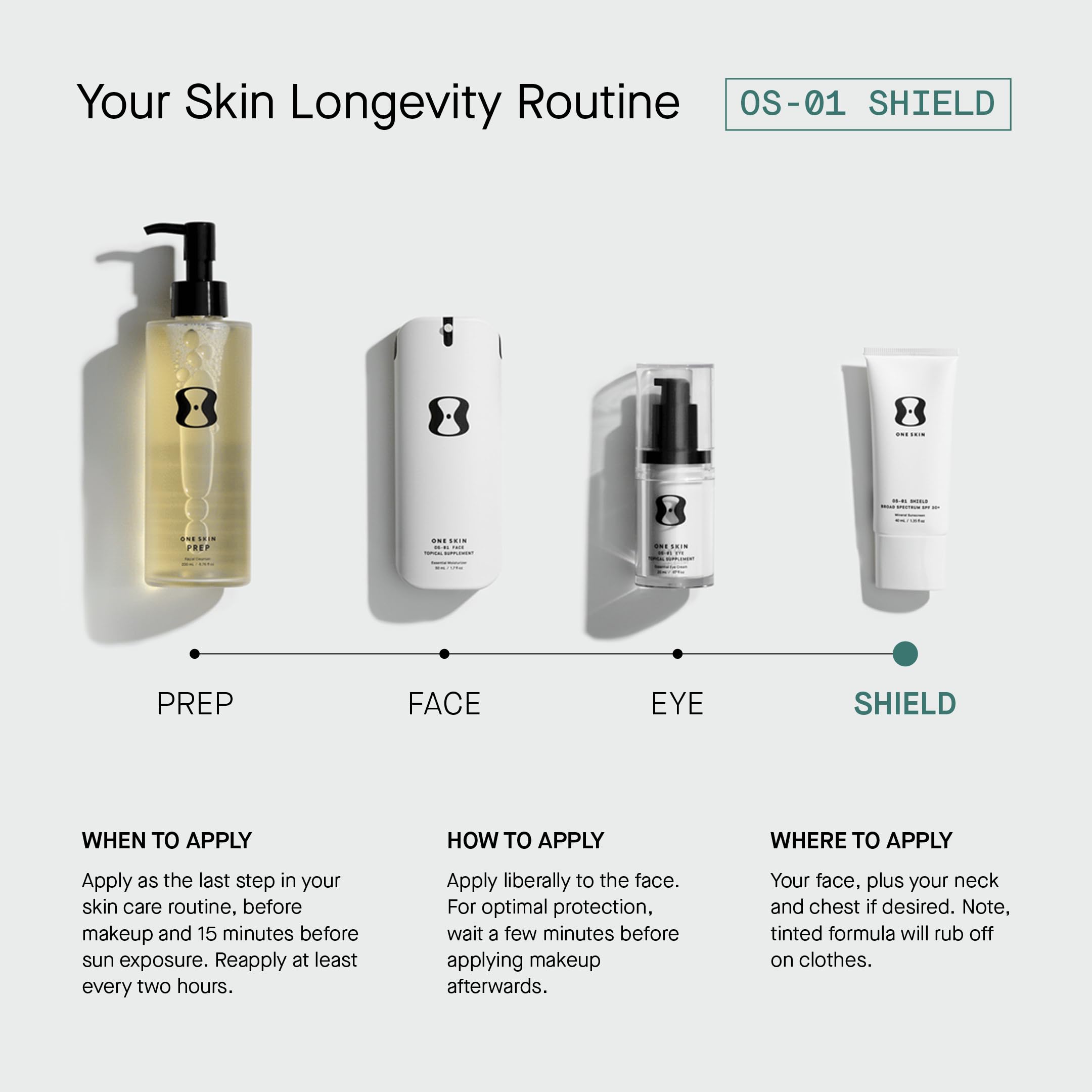 OneSkin OS-01 clean vegan fragrance-free sunscreen for sensitive skin.